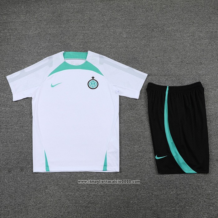 Tuta da Track Inter Manica Corta 2022 2023 Bianco - Pantalon Corto